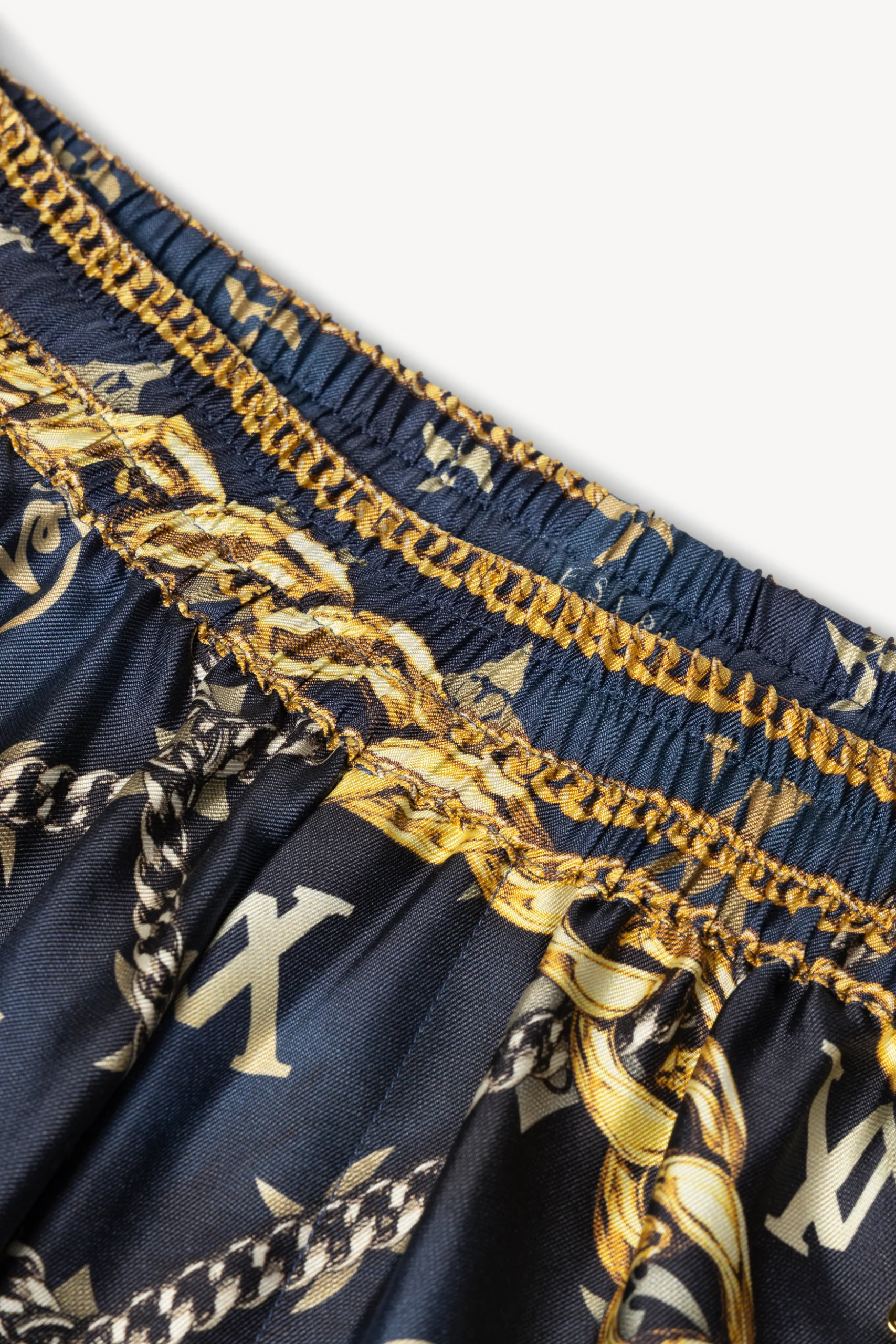 Scarf Print Silk Slacker Pants - Image 3